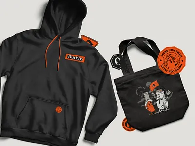 Burrito de la mancha clothes adobe beans book burrito clothes clothespin delivery design food hoodie illustraror illustrator love orange photoshop procreate totebag