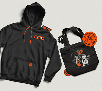 Burrito de la mancha clothes adobe beans book burrito clothes clothespin delivery design food hoodie illustraror illustrator love orange photoshop procreate totebag