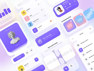 UI Widgets & Components app components design gradient mobile ui ui design ui kit ux ux design visual design
