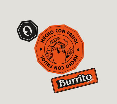 Bean tag burrito burritos clothes eye illustration illustrator label orange tag