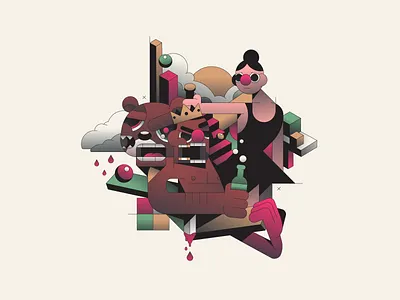 Twisted Fantasy abstract art character flat gradient illustration illustrator kanye minimal music music art rap simple vector