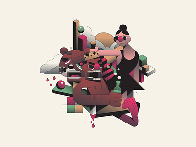 Twisted Fantasy abstract art character flat gradient illustration illustrator kanye minimal music music art rap simple vector