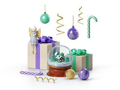 Christmas 3D 3d 3d art design illustration