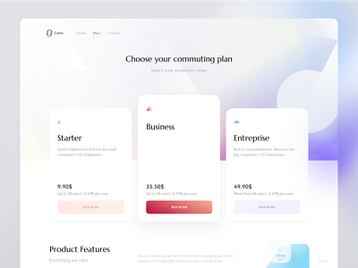 Pricing Page — Choose Plan business choose choose plan colorful colors enterprise features gradient gradients landing ndro plan pricing pricing page pricing plan pricing table starter web web design website