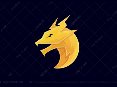 Electric Dragon Logo (for sale) animal bolt branding creature dragon electric electricity gradient logo logos mascot modern monster mythical power