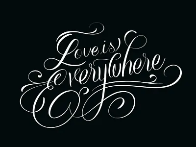 Love is Everywhere calligraphy design digital handlettering illustration ipad lettering procreate typography