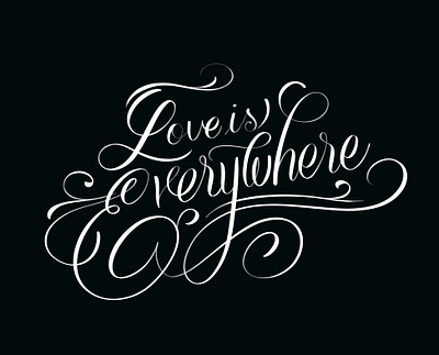 Love is Everywhere calligraphy design digital handlettering illustration ipad lettering procreate typography