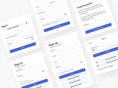 The Blue Thursday - Form Blocks design system form design form elements sign in sign up sign up form sign up page sign up screen sign up ui ui component ui components