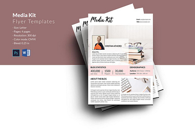 Media Kit for Bloggers blogger blogger price list electronic press kit fashion fashion blogger media kit media press kit and rate ms word photoshop template psd