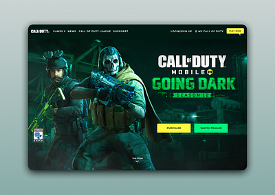 call of duty landing page call of duty call to action figma game landing page landing landing page landing page concept landingpage play now purchase redesign ui ux uidesign watch trailer