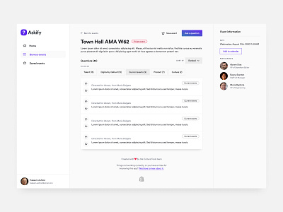 Askify - Internal Exploration product product design productdesign tools ui ui kit design uikit