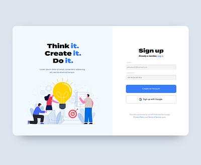 Sign in Mockup design ui ux website