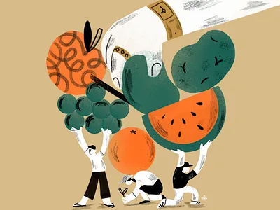 Agricultura abuse agriculture campesino character design color illustration