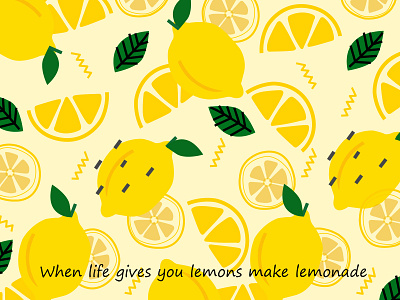 Lemons wallpaper concept 2020 adobe illustrator adobe photoshop art design digital art lemonade life sketch vector wallpaper web illustration