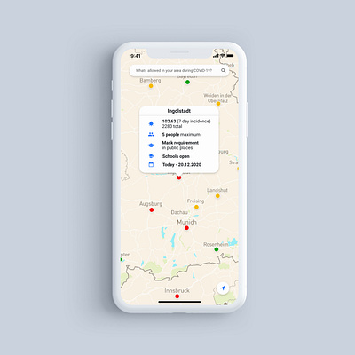 COVID19 Map - Interactive Map - #xdcreativechallenge app covid19 map ui xdcreativechallenge xddailychallenge