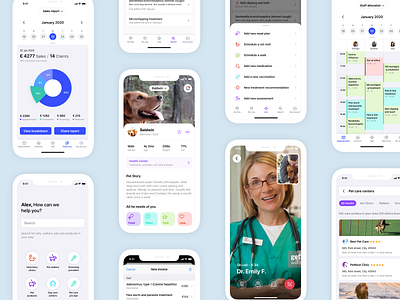 PetLink - Pet health mobile app design booking app clinic doctor healthtech pets ui ux veterinary