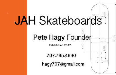 JAH Skateboards Winters, CA advertising branding business card design fonts layout design logo printed material typography