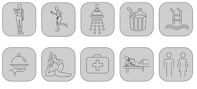 Recovered icons set illustration vector