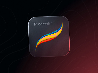 Procreate app icon redesign 3d abstract app art bigsur branding card design glass glassmorphism icon illustration ios iphone logo macos pattern ui ux vector