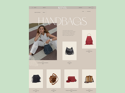 Keentu™ · Category Page africa african african woman art direction bag category ecommerce fashion grid hover interactive interface menu shop typo typography ui web design webdesign