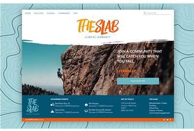 The Slab Climbing Community adobexd climbing landing page xdchallenge