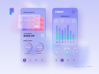 Glassmorphism bank app creditcard design figma glass glassmorphism minimalist mobile neumorphic soft ui