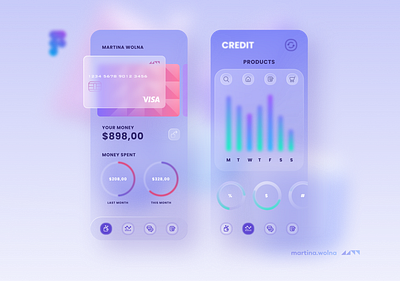 Glassmorphism bank app creditcard design figma glass glassmorphism minimalist mobile neumorphic soft ui