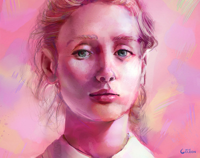 Saska Ingham - Study Art art artwork colorful illustration painting photoshop portrait saska ingham study stylized woman