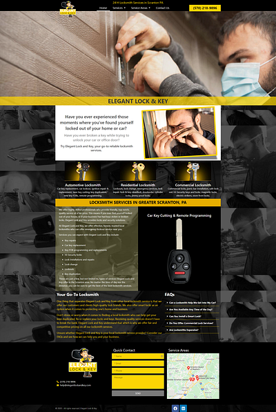 screenshots from elegantlockandkey com branding design elementor elementor pro elementor pro illustration key lock locksmith logo