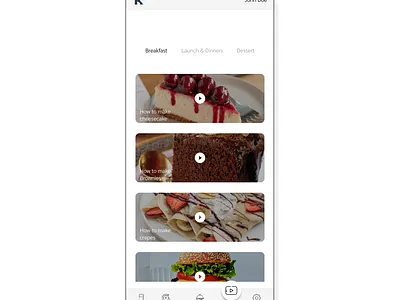 Food videos app app app design design food app illustration mobile app mobile design tunisia ui ux