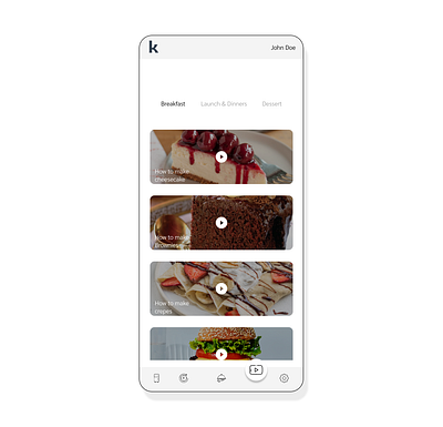 Food videos app app app design design food app illustration mobile app mobile design tunisia ui ux