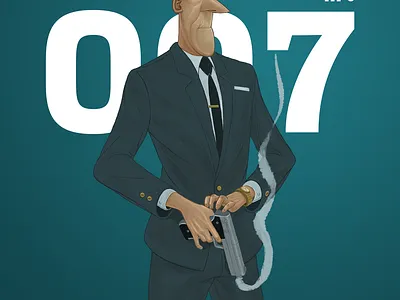 James Bond, 007 agent character design digital illustration ipad pro art james bond mi6 procreate