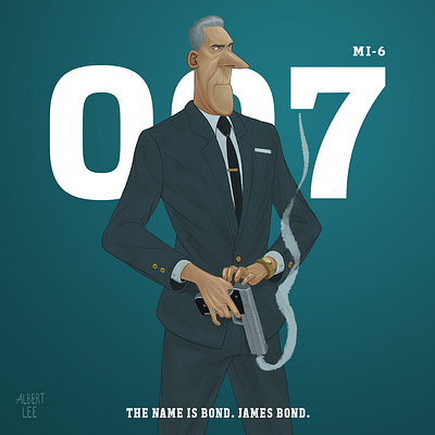 James Bond, 007 agent character design digital illustration ipad pro art james bond mi6 procreate