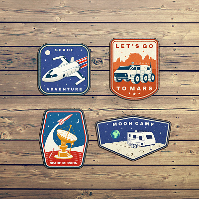 Space Adventure 🚀 Patches adventure badge camping mars mars rover patch shuttle space starship