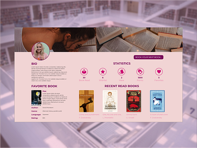 #DailyUI - User Profile app design books dailyui dailyui006 dailyuichallenge design library ui uiux userprofile userprofiledesing ux web webdesign