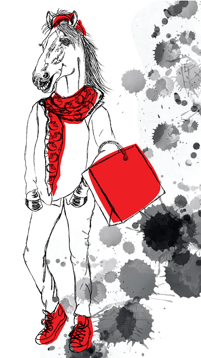 Clotheshorse digital art illustration