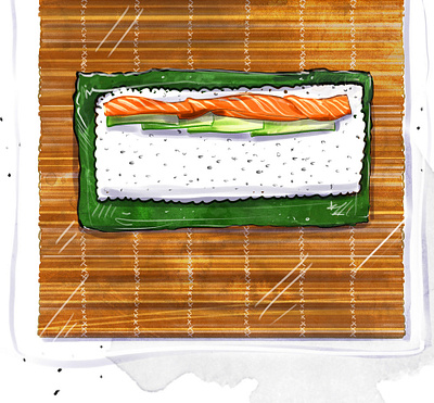 Waitrose Magazine culinary diy drawing editorial editorial art food food and drink foodie health howto illustration japan magazine sushi sushi bar sushi roll wasabi