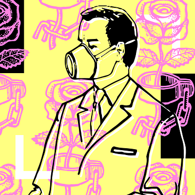 Lost and Found design illustration mask roses safety
