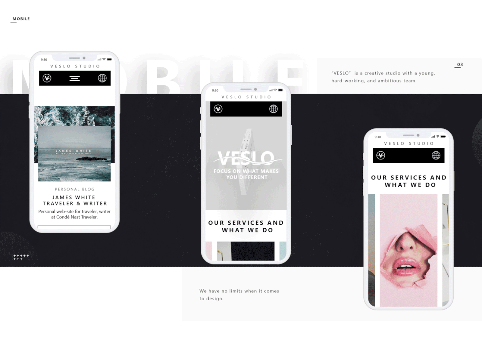 Veslo Studio Mobile Design adobe art direction branding clean design minimal ui ux web website