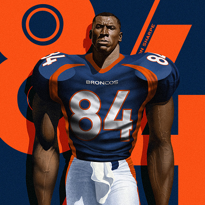 Shannon Sharpe broncos digital illustration editorial football photoshop shannon sharpe shannon sharpe sports