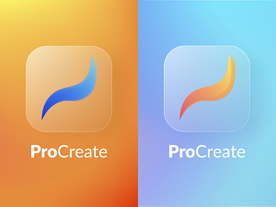 Procreate Icon PlayOff glass glassmorphism logo