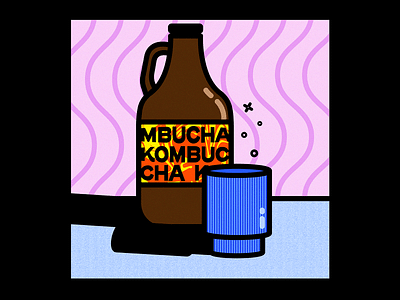 Kombucha Illustration adobe bold stroke color palette graphic design illustrator illustrator design kombucha photoshop textures