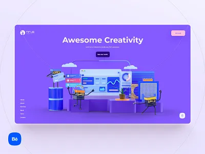 Ninja Creativity 🐱‍💻 3d 3d character design 3d website agency website cinema4d illustration interaction interface interface design landing page minimal ninja ui uidesign uxdesign webdesign website