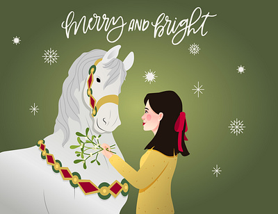 Mistletoe adobe illustrator animal art calligraphy character design girl illustration handlettering horse illustration illustrator vectorart woman illustration