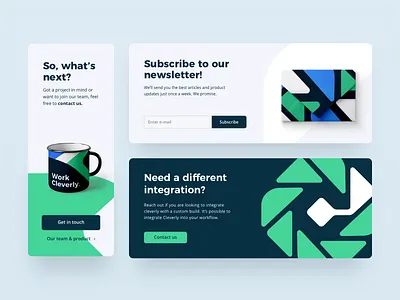 Cleverly cards alerts cards color colorful minimal subscribe ui ui ux