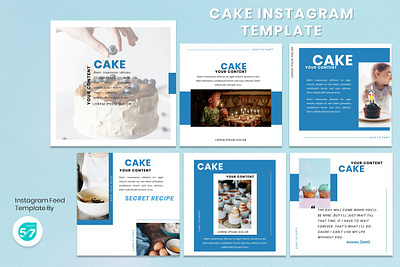 Cake Instagram Feed Template bakery branding cake design fashion fashion brand food foodie graphicdesign instagram instagram post instagram template