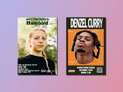 Denzel Curry & Humbird Commissioned Concert Posters concept concert flyer concert poster denzel curry photoshop poster