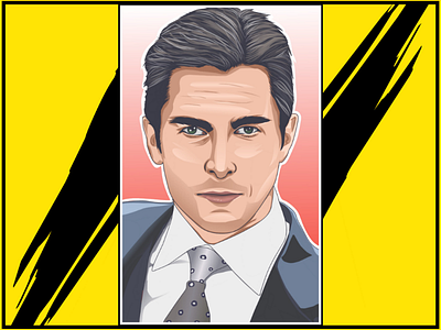 Cartoon portrait using mobile device #cristian bale art cartoon graphics illustration portrait