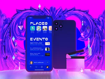 iPhone 12 Pro - Mockup Scene Baroque ornamentation 鲜艳的颜色 color figma free mobile mobile app mobile design mobile ui mock up mockup portfolio style 应用 样板 颜色 鲜艳