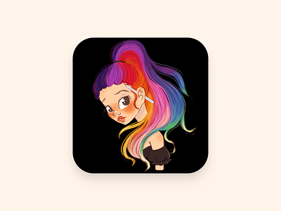 Procreate Icon Redesign contest drawing getcreativewithprocreate girldrawing girlillustration illustration procreate procreateapp rebound redesign
